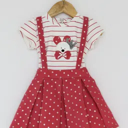 Peppermint Girls Geometric Printed Cap Sleeves Cotton Fit & Flare Dress-picture-38