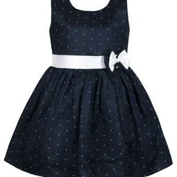Wish Karo Conversational Printed Sleeveless Bow Detail Cotton Fit & Flare Dress-picture-28