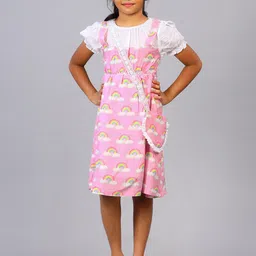 ZION Conversational Printed Pinafore Dress-image-42
