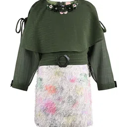 Wish Karo Checked Ruffled Chiffon Fit & Flare Dress-picture-47