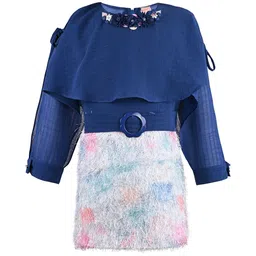 Wish Karo Checked Ruffled Chiffon Fit & Flare Dress-image-7