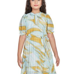 Peppermint Girls High Neck Fit & Flare Dress-image-99