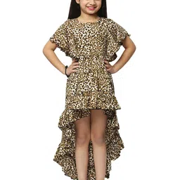 BAESD Girls Animal Printed Flared Sleeve Fit & Flare Dress-picture-12