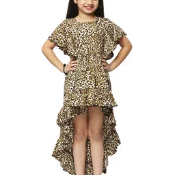 BAESD Animal Printed Flared Sleeve Crepe Fit & Flare Dress-image-22