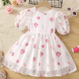 BAESD Girls Floral Printed Georgette A-Line Dress-image-71