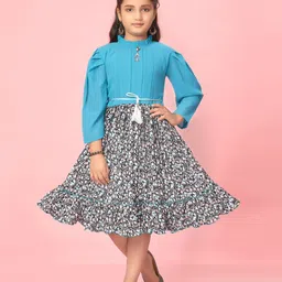 BAESD Printed Georgette Fit & Flare Dress-picture-55