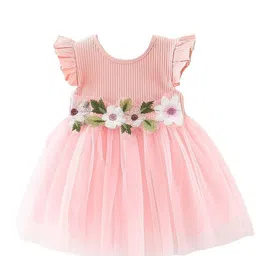 StyleCast x Revolte Girls Flutter Sleeve Applique Fit & Flare Dress-image-11