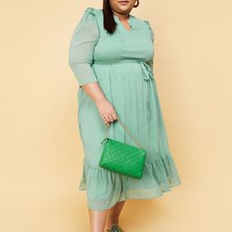 max Plus Size Self Design Fit & Flare Dress-14