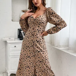StyleCast Animal Print Long Sleeves Fit & Flare Dress-picture-3