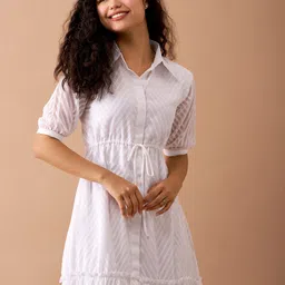 AASK Self Design Crepe Fit & Flare Dress image 3