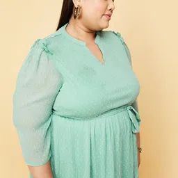 max Plus Size Self Design Fit & Flare Dress image 3