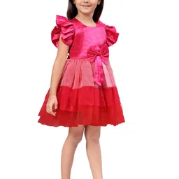 BAESD Flutter Sleeve Net Fit & Flare Dress image 4