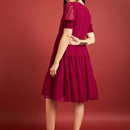 all about you Red Fit & Flare Dress image 4