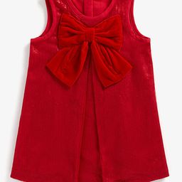 mothercare Girls Sequins Embellished Pleated Bow Net A-Line Dress-picture-4