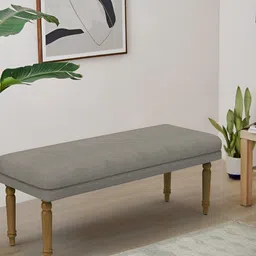 Chumbak Grey & Brown Nawaab Bench - Bangalore Grey Lounge Chair-image-35