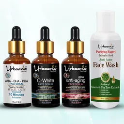 Urbaano Herbal Set Of 4 AHA BHA Peeling Serum Skin Care Kit-29