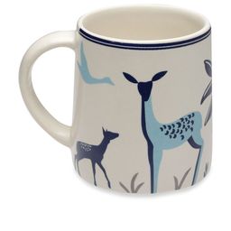 Arrabi Blue & White 4 Pieces Printed Stoneware Matte Mugs-220 ML Each image 3