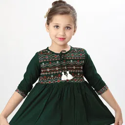 BAESD Girls Embroidered Tie-Up Neck Empire Top-picture-10