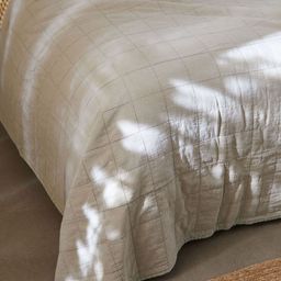 H&M Beige Pure Cotton Quilted Bedspread-image-44