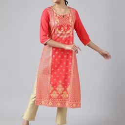 AURELIA Women Red Ethnic Motifs Printed Kurta-picture-37