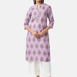 RANGMANCH BY PANTALOONS Ethnic Motifs Printed Mandarin Collar Pure Cotton Kurta-13