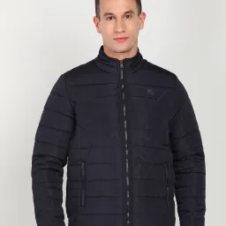 Men Solid Quilted Jacket-image-9
