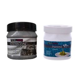 FEELHIGH Combo Of Activated Charcoal Face Scrub & Diamond Face Cream - 500ml Each-88