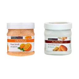 FEELHIGH Combo Of Orange Face Scrub & Almond Nourishing Cream - 500ml Each-12