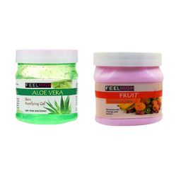 FEELHIGH Set Of 2 Face & Body Aloe Vera Gel & Fruit Cream-500ml Each-88