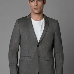 Louis Philippe Sport Self Design Pure Cotton Single Breasted Slim Fit Blazers-picture-38