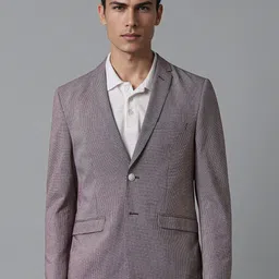 Louis Philippe Sport Slim-Fit Self Design Single Breasted Pure Cotton Blazer-picture-18