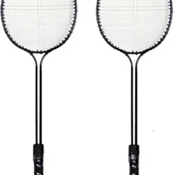 tiago Badminton Set, Double Shaft Racket Set of 4 with 6 Pcs Shuttlecock & 1 Pc Net Red Strung Badminton Racquet image 2