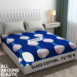 180 TC Cotton King Printed Fitted (Elastic) Bedsheet-image-21