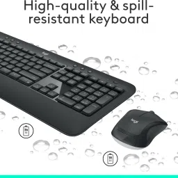 Logitech MK540 Mouse & Keyboard Combo / HotKeys, 3-Year Battery Life Wireless Standard Multi-device Keyboard Compatible with Desktop, Laptop, Mac multimedia_keys,MK540 Mouse & Keyboard Combo / HotKeys, 3-Year Battery Life image 4