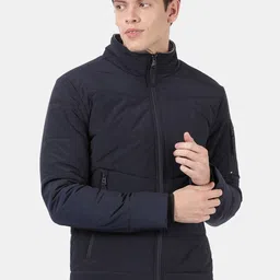 t-base Men Navy Blue Windcheater Heavy Puffer Jacket-image-24