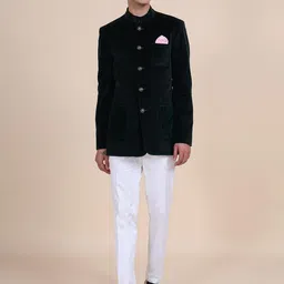 RR Blue Men Tailored Jacket with Embroidered-image-87