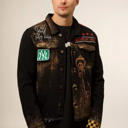 VALKYRE Unisex Cotton Longline Tailored Jacket with Embroidered-54