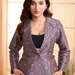 Inddus Woven Printed Lapel Collar Jacket-picture-33
