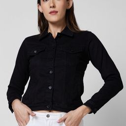 SPYKAR Long Sleeves Crop Denim Jacket-image-88