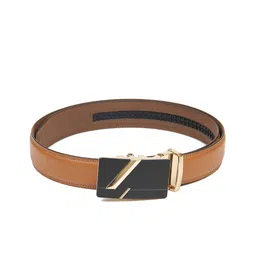 Calvadoss Men Tan Textured No Holes PU Belt-image-36