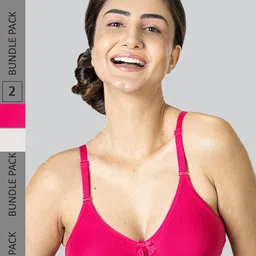 LYRA Pack Of 2 Cotton Rich Mesh Ladder Wire Free Moulded and Seamless Bra-image-96