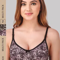 Fasense Pack Of 2 Animal Printed Everyday Non Padded Bra-picture-5