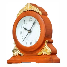 Sigaram Brown Textured Regular Table Clock image 2