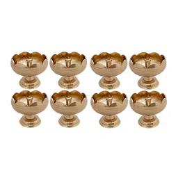 Fashion Bizz Gold Toned 8 Pieces Textured Diya-1