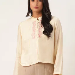 ROOTED Women Off-White Embroidered Top-picture-19