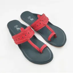 The Madras Trunk Dark Blue Red Kolhapuris-picture-14
