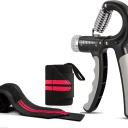 gym Hand Grip Strength Trainer with wrist band men and women Fitness Accessory Kit Kit-image-49