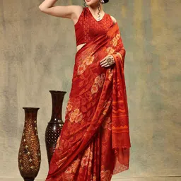 Rujave Ethnic Motifs Woven Design Brasso Saree-46