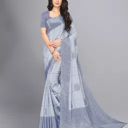 VIMLA Grey & Black Checked Art Silk Tussar Saree-picture-54