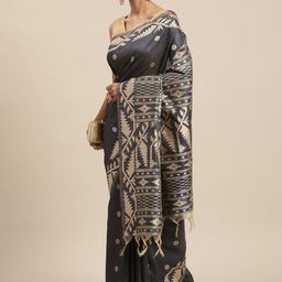 NK Textiles Silk Blend Bhagalpuri Saree-image-7